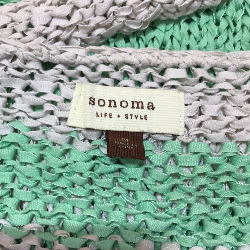 Mint Striped Extremely Chunky Knit Long Sleeve Top - Picture 8 of 8